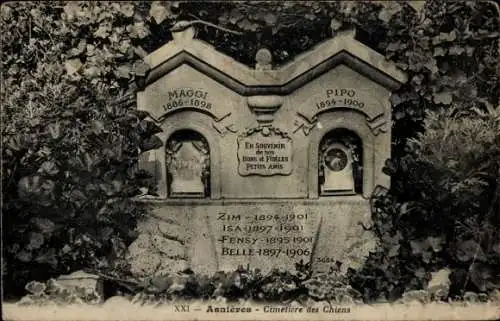 Ak Asnières-sur-Seine Hauts-de-Seine, Hundefriedhof
