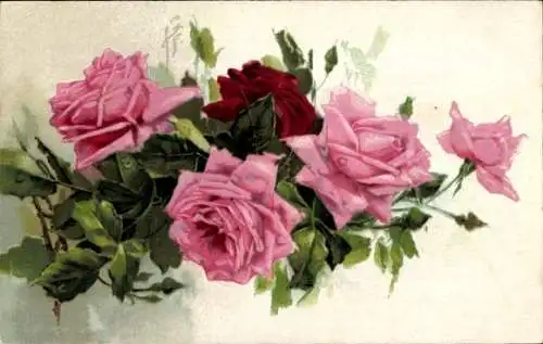 Ak Blühende Rosen, Blüten