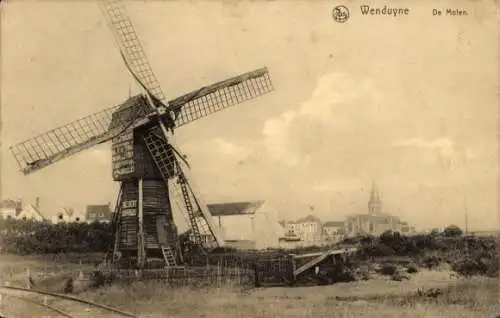 Ak Wenduine De Haan Westflandern, Windmühle