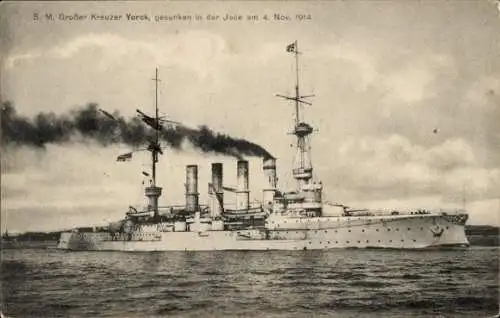 Ak Deutsches Kriegsschiff, SMS Yorck, Großer Kreuzer