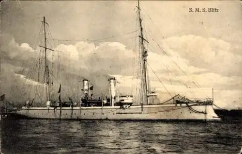 Ak Deutsches Kriegsschiff, SMS Blitz, Kleiner Kreuzer, Kaiserliche Marine