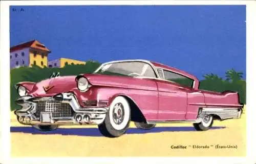 Künstler Ak Cadillac Eldorado, États Unis, USA, Automobil, Fins