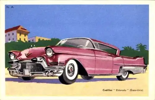 Künstler Ak Cadillac Eldorado, États Unis, USA, Auto, Fins
