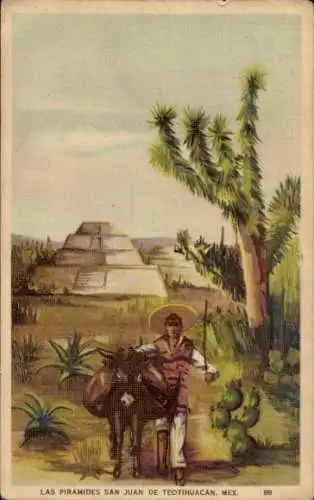 Ak Mexiko, Die Pyramiden von San Juan de Teotihucan
