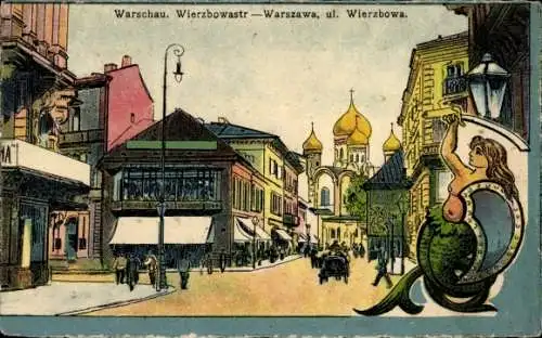 Ak Warszawa Warschau Polen, Ulica Wierzbowa, Syrenka