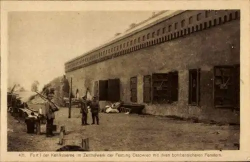 Ak Osowiec Polen, Zentralwerk Kehlgraben, Festung, Kriegsschauplatz, Fort I der Kehlkaserne