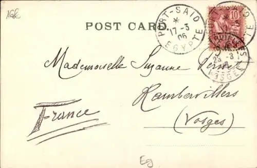 Ak Port Said Ägypten, Rue du Commerce