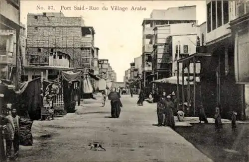 Ak Port Said Ägypten, Rue du Village Arabe
