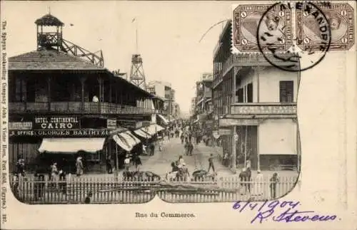 Ak Port Said Ägypten, Rue du Commerce