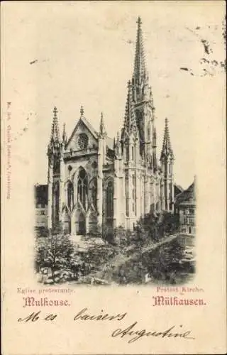 Ak Mulhouse Mülhausen Elsass Haut Rhin, Protestantische Kirche