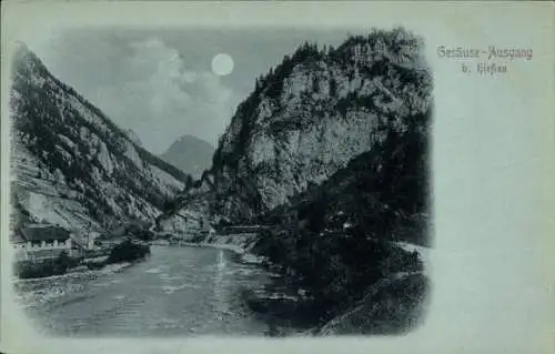 Ak Hieflau Landl in der Steiermark, Gesäuse Ausgang, Mondschein