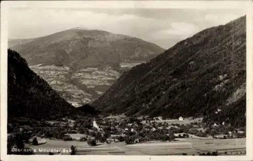 Ak Döbriach Kärnten, Ortspanorama, Berge