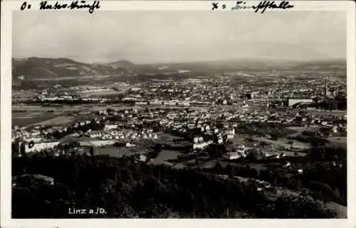 Ak Linz an der Donau Oberösterreich, Ortspanorama
