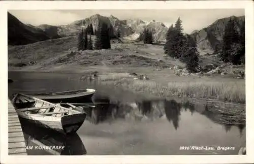Ak Schröcken Vorarlberg, Körbersee, Steg, Boote