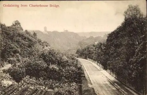 Ak Godalming Surrey England, Blick von der Charterhouse Bridge