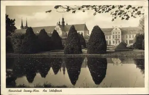 Ak Oliva Gdańsk Danzig, Schlossteich, Gartenanlagen