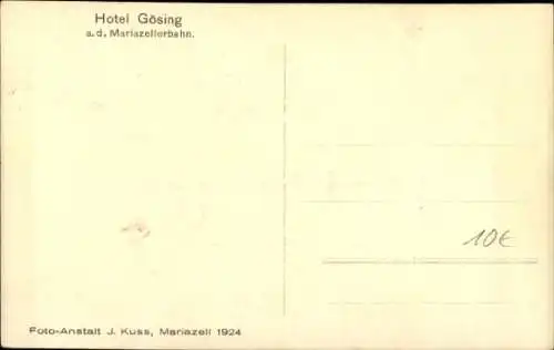 Ak Gösing an der Mariazellbahn Puchenstuben Niederösterreich, Hotel Gösing