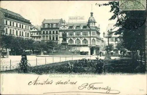 Ak Koblenz am Rhein, der Göbenplatz, Hochstetter & Lange