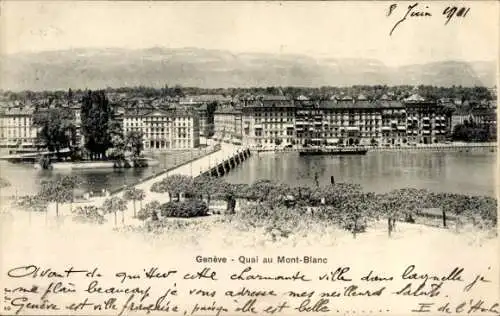Ak Genf, Quai au Mont Blanc