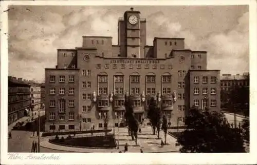 Ak Wien 10., Blick auf das Amalienbad, Vorplatz