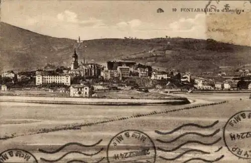 Ak Fontarabie Baskenland, Blick auf den Ort mit Häusern