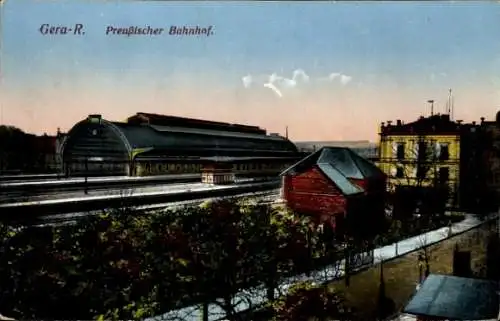 Ak Gera in Thüringen, Preußischer Bahnhof