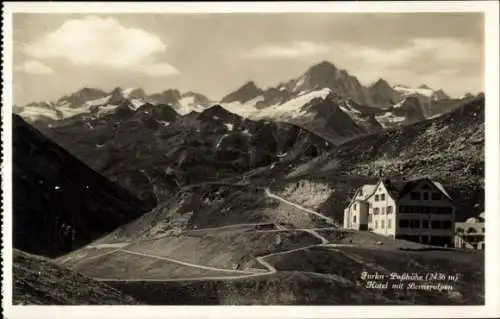 Ak Oberwald Kanton Wallis, Furka Hotel, Berneralpen