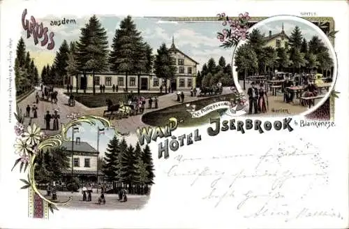 Litho Hamburg Altona Blankenese, Waldhotel Iserbrook, Bes. H. Harder