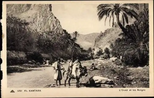 Ak El Kantara Algerien, Oued und die Schluchten