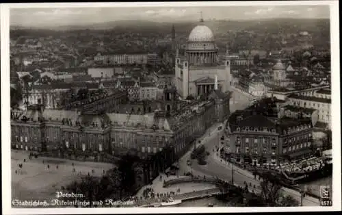 Ak Potsdam in Brandenburg, Stadtschloss, Nikolaikirche, Rathaus