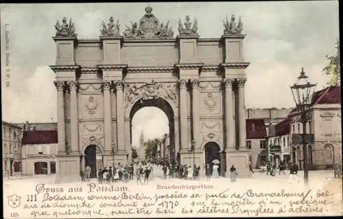 Ak Potsdam in Brandenburg, Brandenburger Tor, Kolonialwarenhandlung
