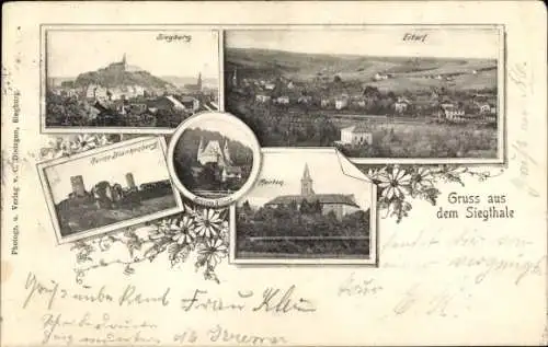 Ak Siegburg an der Sieg, Siegtal, Eitorf, Ruine Blankenberg, Merten, Schloss
