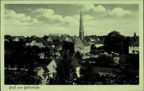 Ak Gallschütz Großweitzschen in Sachsen, Blick auf den Ort, Kirche