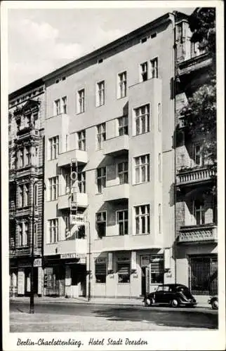 Ak Berlin Charlottenburg, Hotel Stadt Dresden, Stuttgarter Platz 17