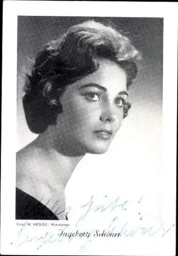 Ak Schauspielerin Ingeborg Schöner, Portrait, Autogramm