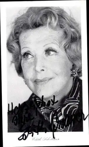 Ak Schauspielerin Edith Schollwer, Portrait, Autogramm