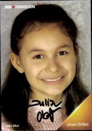 Ak Schauspielerin Julia Obst, Portrait, Autogramm, die Fallers, SWR