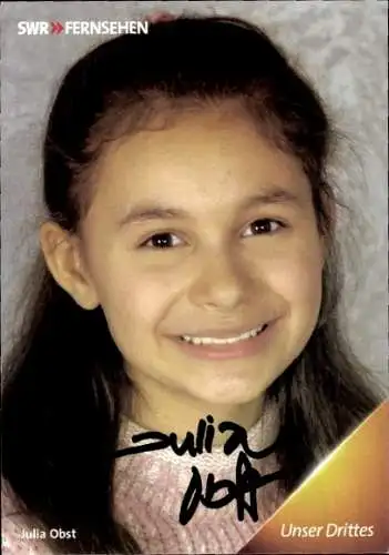 Ak Schauspielerin Julia Obst, Portrait, Autogramm, die Fallers, SWR