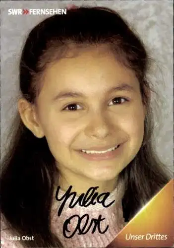 Ak Schauspielerin Julia Obst, Portrait, Autogramm, die Fallers, SWR