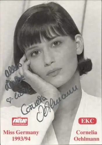 Ak Schauspielerin Cornelia Oehlmann, Portrait, Autogramm, Miss Germany 1993/94, das neue Blatt