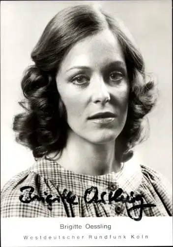 Ak Schauspielerin Brigitte Oessling, Portrait, Autogramm, WDR
