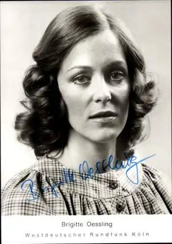 Ak Schauspielerin Brigitte Oessling, Portrait, Autogramm, WDR