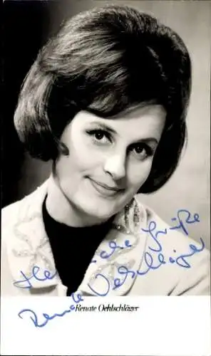 Ak Schauspielerin Renate Oelschläger, Portrait, Autogramm