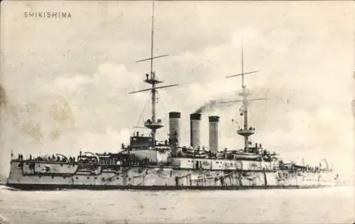 Ak Japanisches Kriegsschiff Shikishima