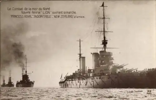 Ak Britische Kriegsschiffe, Princess Royal, Indomitable, New Zealand