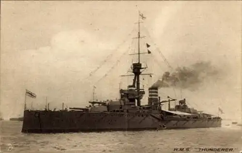 Ak Britisches Kriegsschiff, H.M.S. Thunderer