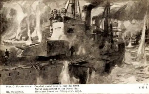 Künstler Ak Fouqueray, C., Britisches Kriegsschiff New Zealand