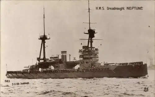 Ak Britisches Kriegsschiff, HMS Neptune