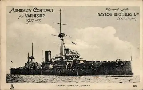 Ak Britisches Kriegsschiff, HMS Dreadnought