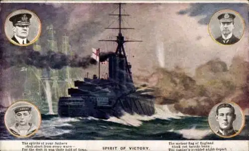 Ak Britisches Kriegsschiff, Britische Marinesoldaten, Heerführer